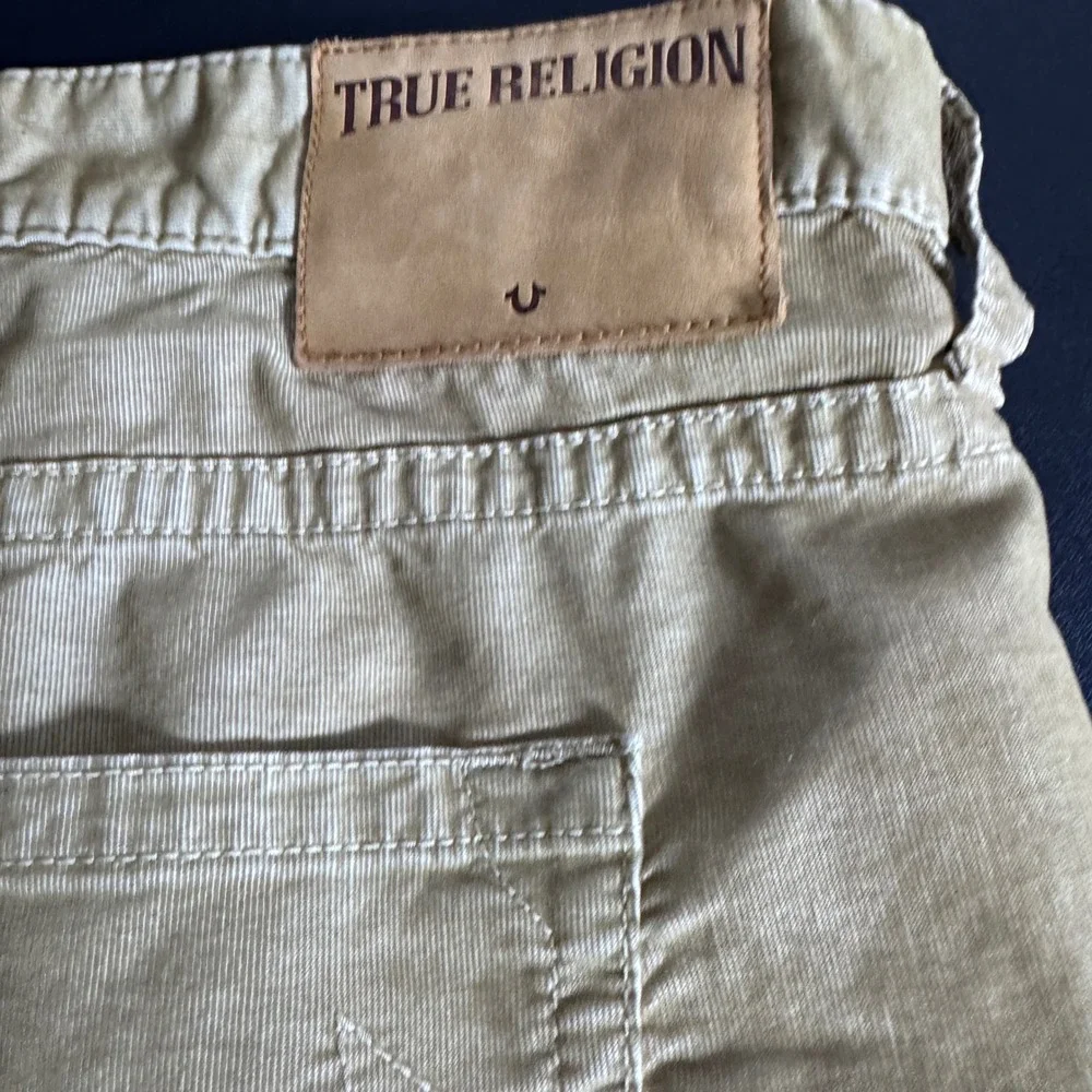 True Religion Corduroy Pants Mens 46 Tan Solid Straight Leg Casual 1813